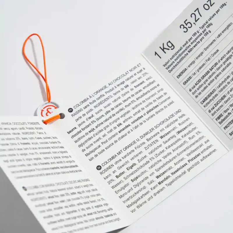 Cartellino a tre ante colomba in quadricromia